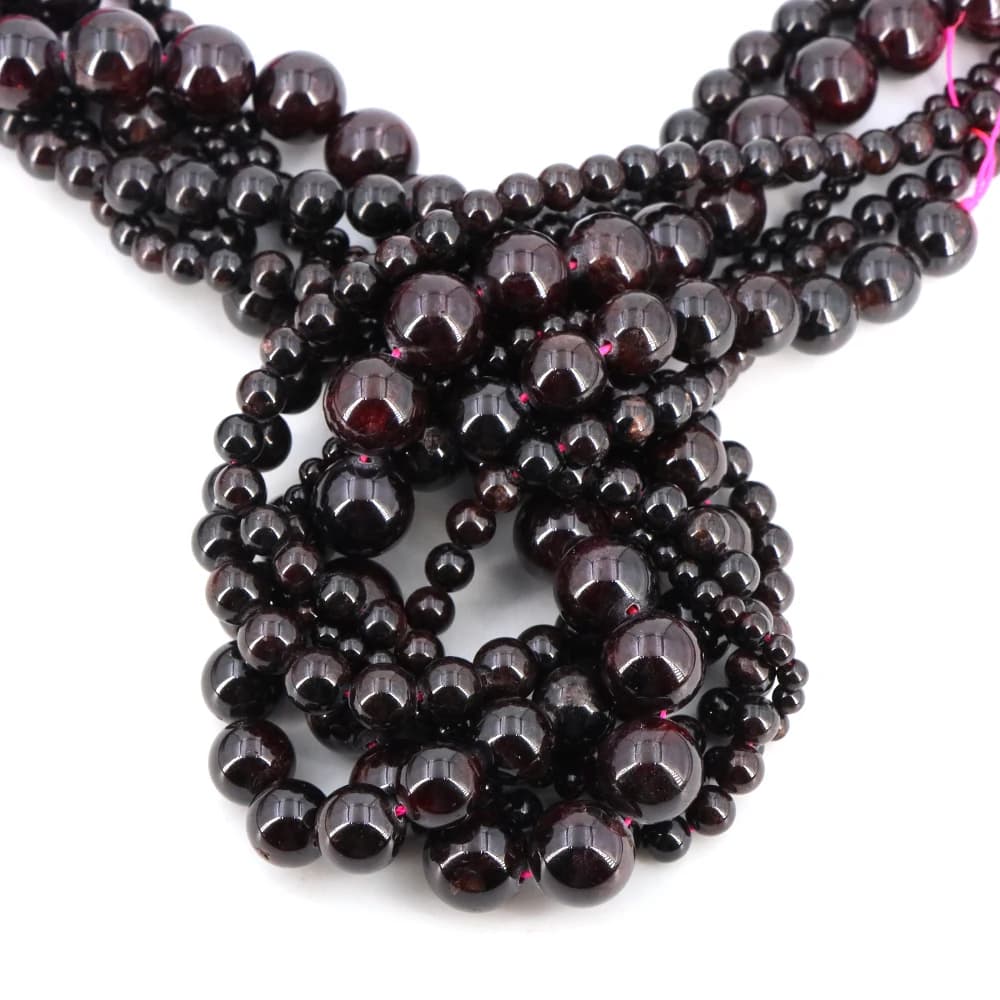 Genuino Pietra Naturale Rosso Scuro Granato Perlina Rotonda Allentata Del Distanziatore Gemma 4 6 8 10mm Per La Produzione di Gioielli Fai Da Te Collana braccialetto accessorio