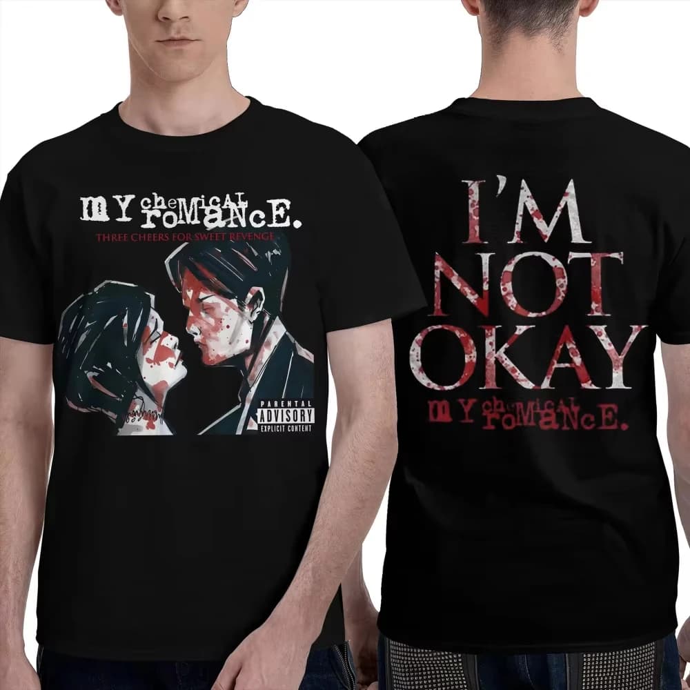 My Chemical Romance Queen Rock Band Pure Cotton T-Shirts Hipster Tee Shirt for Men Fashion Casual Short Sleeve Top Tees Unisex