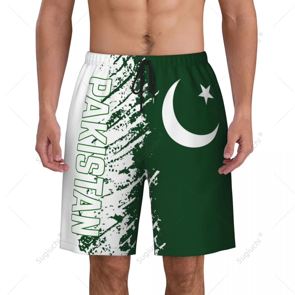 Men's Pakistan Flag Beach Pants Board Shorts Surfing Boys Soccer Cycling Swimwear Running Polyester