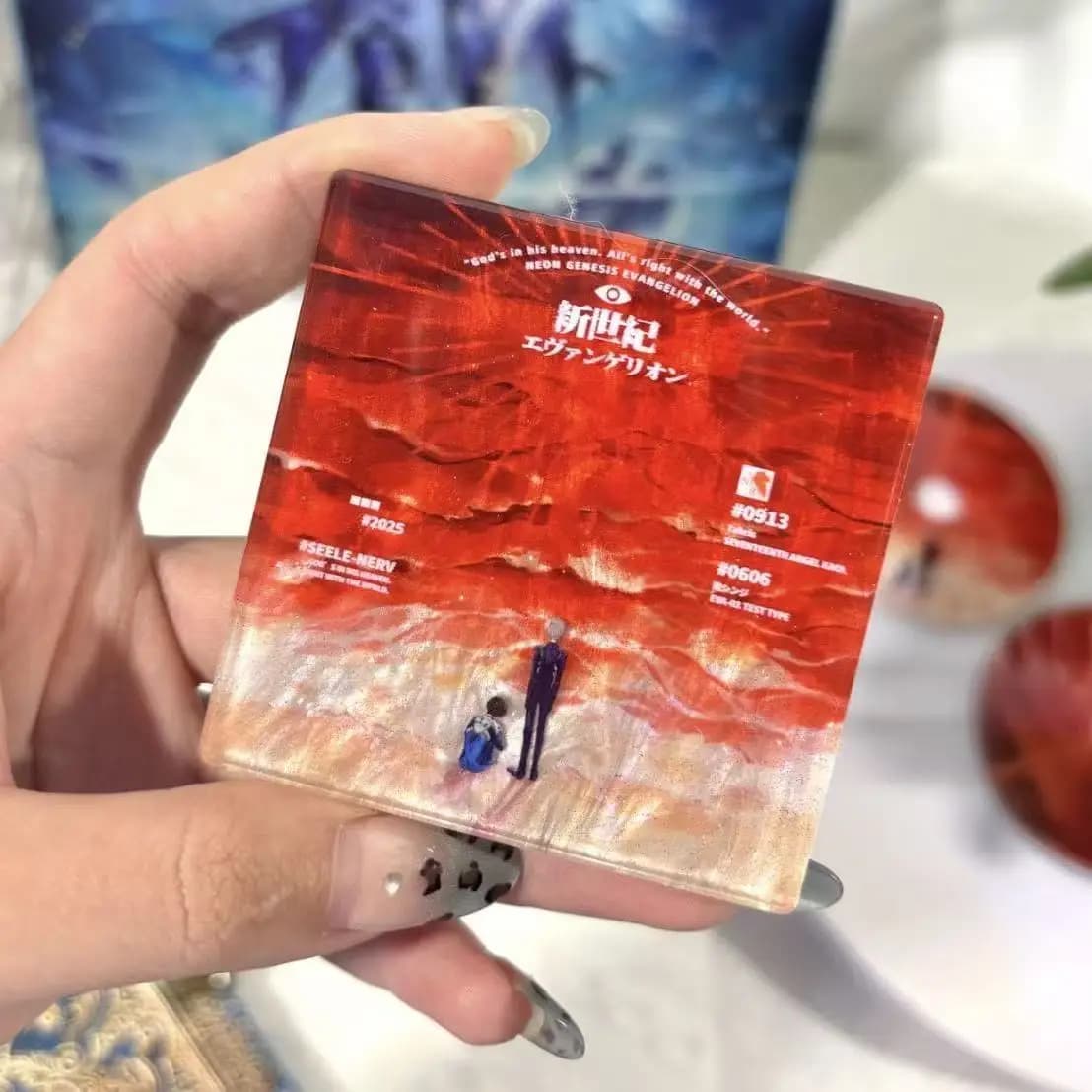 Neon Genesis Evangelion Kaworu Shinji EVA Acrylic Coaster End of The World Scene Anime Desk Decor for Fans Collectible Gift