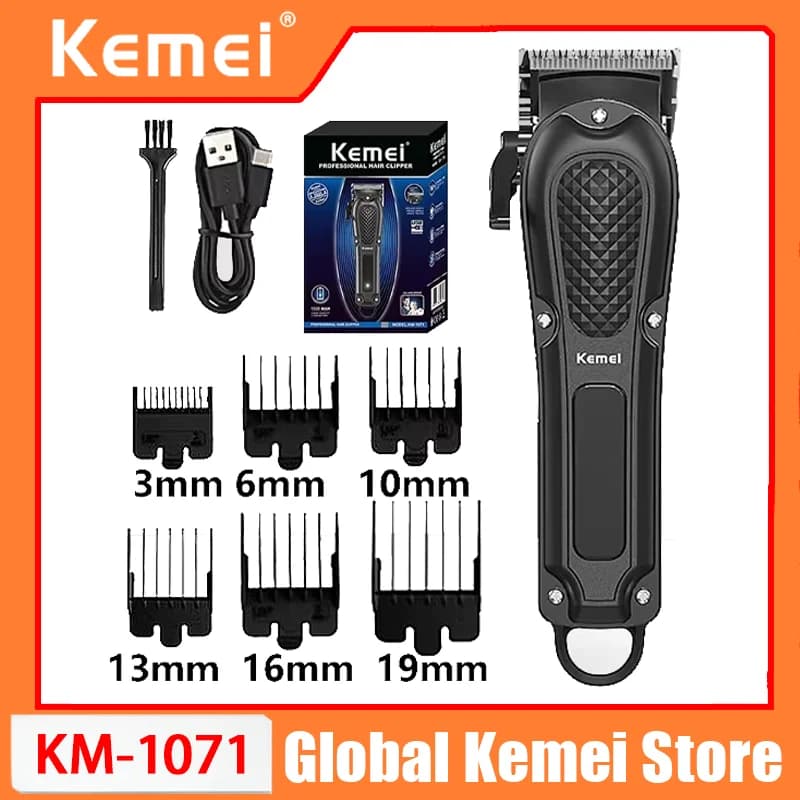 Electric Haircut Kemei KM-1071, USB Rechargeable, Wireless, Powerful Men's Rulebarba