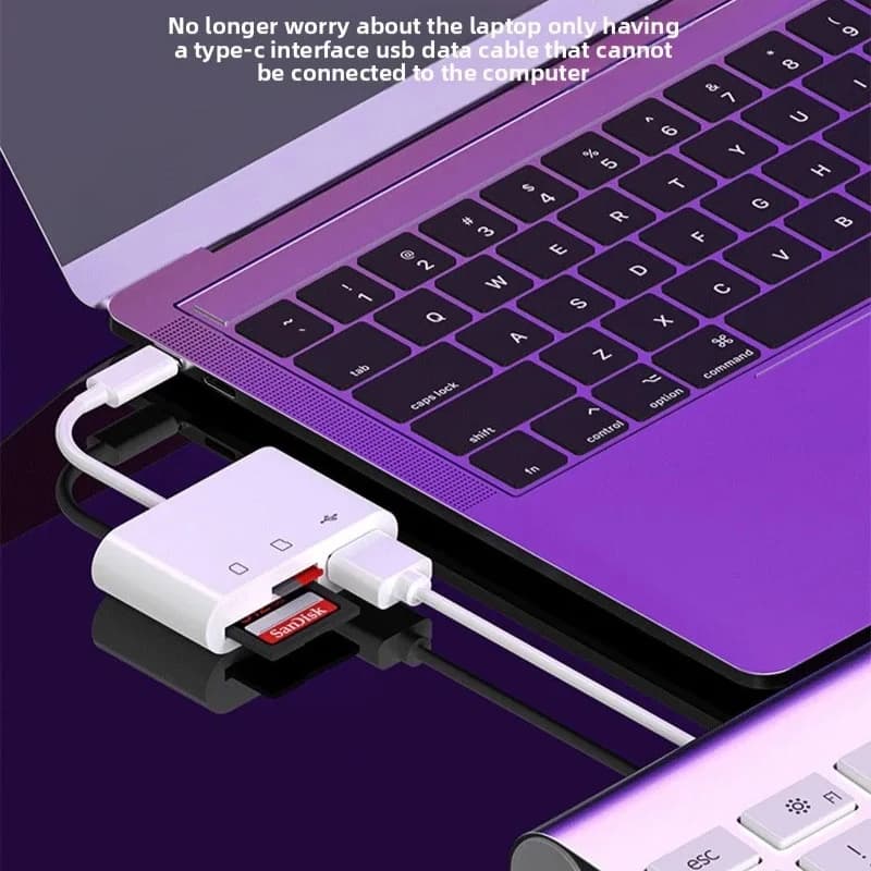 3-in-1 Type-C OTG Adapter, External Mobile Phone SD/TF Memory Card Reader Converter