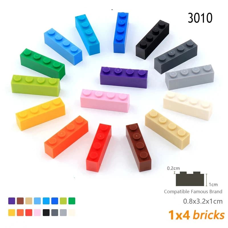 200 pz FAI DA TE Figure Spesse Mattoni 1x4 Punti Building Block Educativo Classico Mattoni Compatibile Leduo 3010 Giocattoli di Plastica Per I Bambini