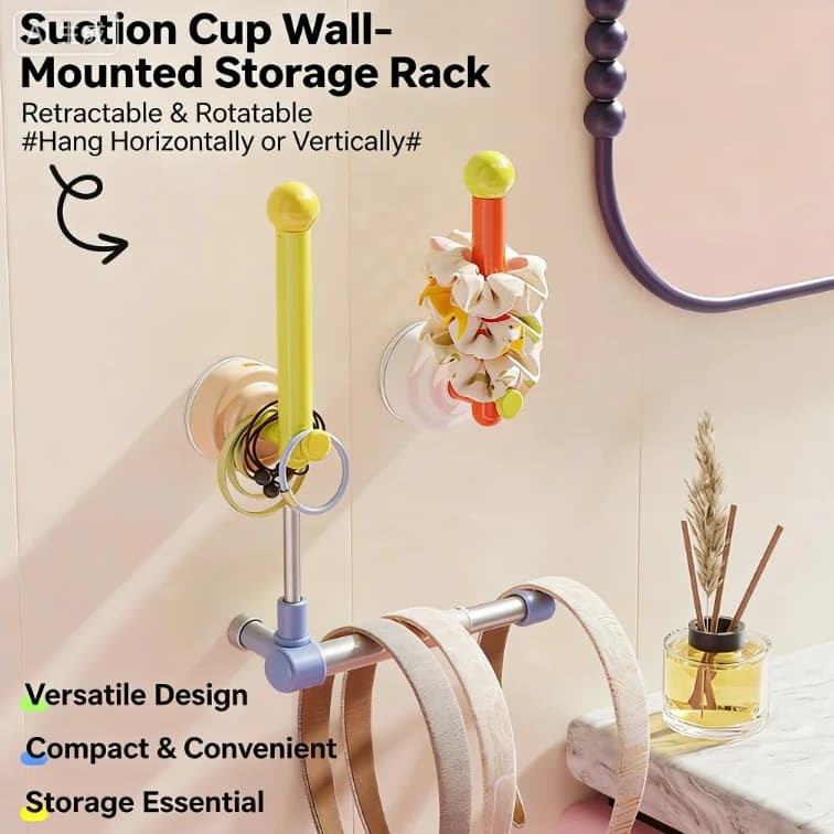 Ganci Decorativi a Ventosa Girevoli Senza Foratura per Casa, Bagno, Accessori per Capelli, Decorazioni da Parete