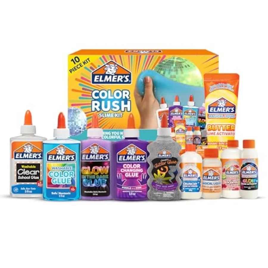 Includes Liquid Glue, Activator, Makes Color Changing, Glow in The Dark, Butter Slime and More, 10 Pcs Kit - Perfect for Birthd