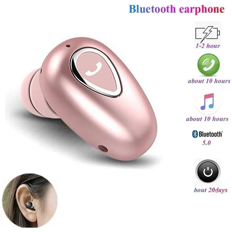 Single Ear Bluetooth Headset Invisible Single Headphone HiFi Stereo Handsfree Calling Accessories For Sport Driving Office Calls