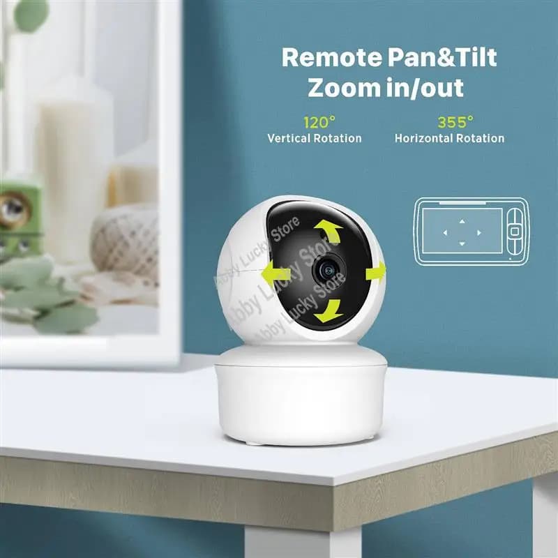 Baby monitor video per ninne nanne da 5 pollici con fotocamera e audio remoto Pan-Tilt-Zoom Sensore di temperatura audio bidirezionale Spina UE-A79U