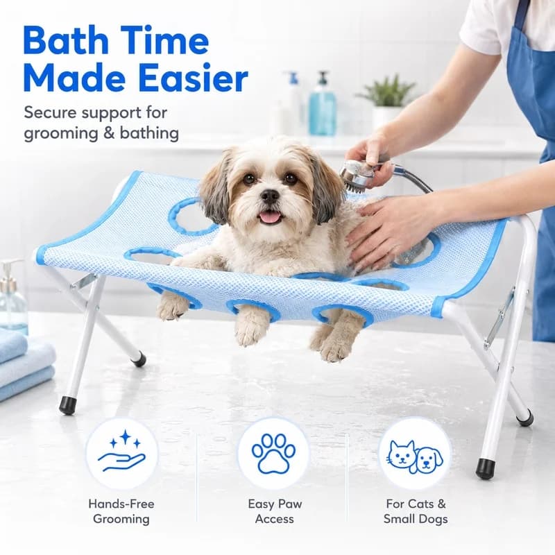 Pet Grooming Hammock Stand for Dogs Cats Anti Bite Scratch Restraint Bathing Nail Trimming Pet Grooming Holder