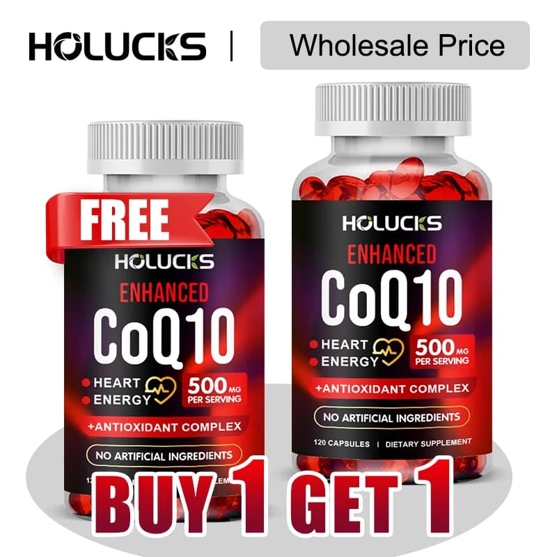 Buy 1 receive 1 free! 500 mg CoQ10 supplement, for heart health, energy production and antioxidant, promotes brightness, men and women
