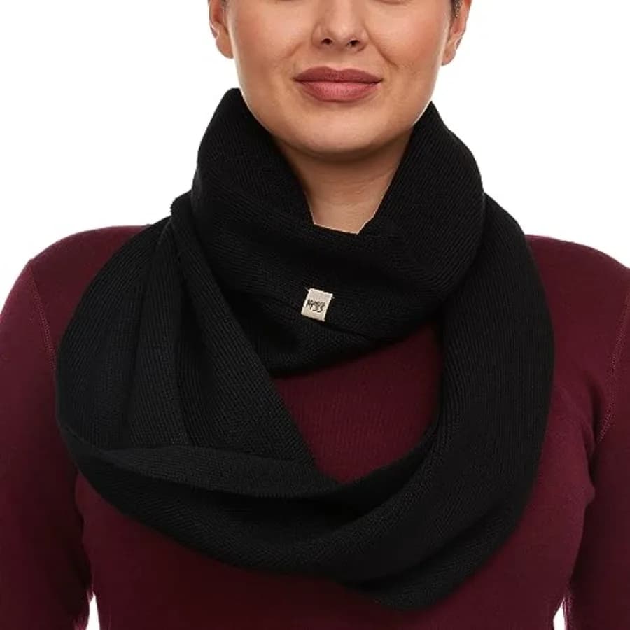 100% Merino Wool Everyday Knit Infinity Scarf - Winter Loop Scarf - Midweight Scarves for Women and Men