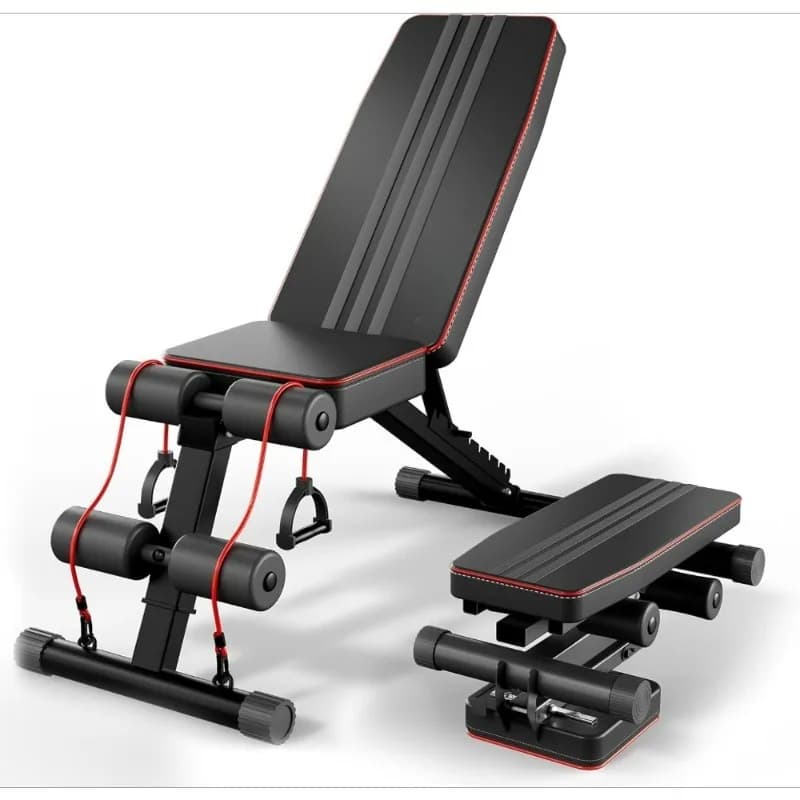 Multifunctional Bench Foldable for Manubri with Adjustable Design for Abdominal and Home Strength Training - Annual Imperdible Offer