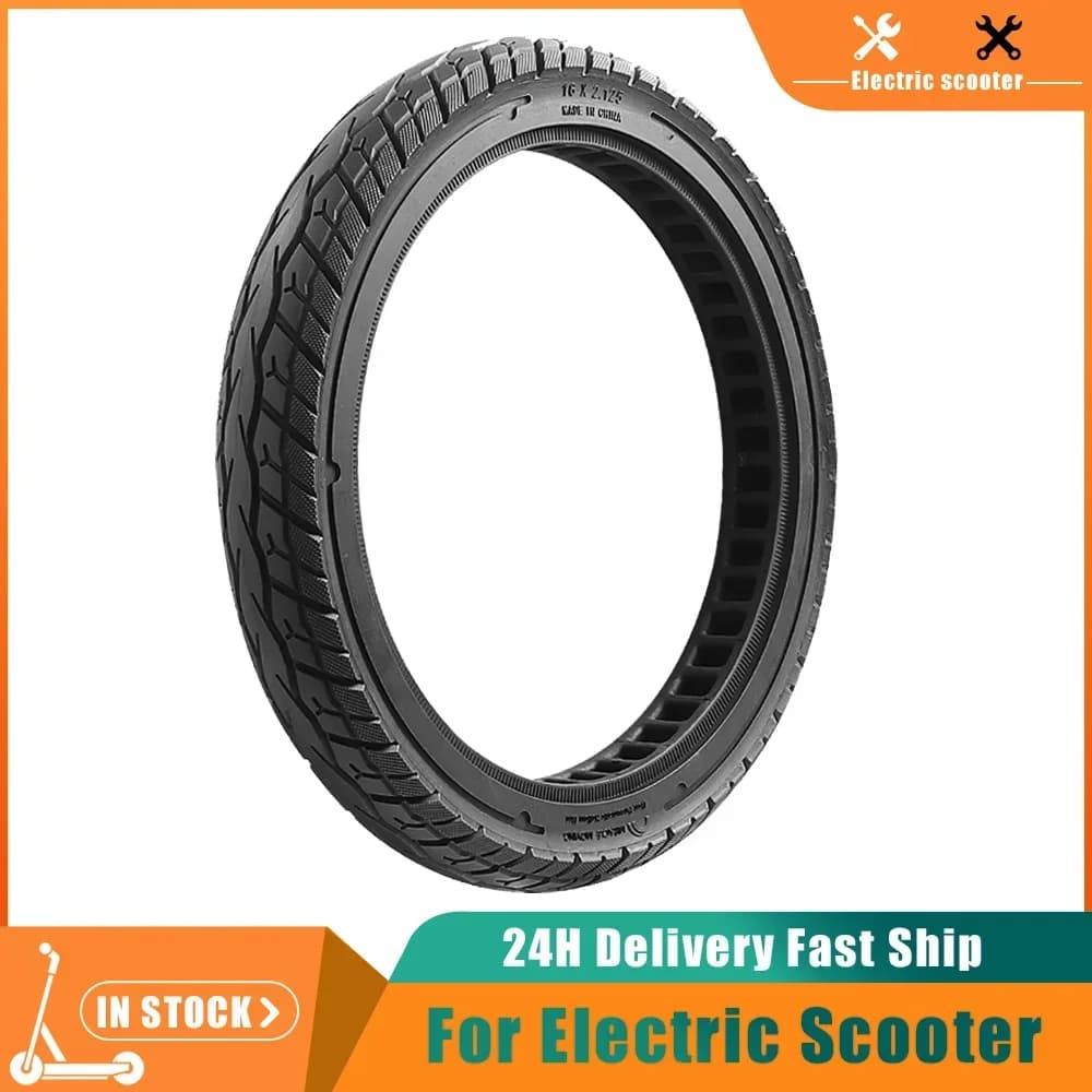 Pneumatico solido da 16 pollici 16x2.125 per scooter elettrico Pneumatico solido antiforatura senza gonfiaggio Parte di ricambio per bicicletta elettrica