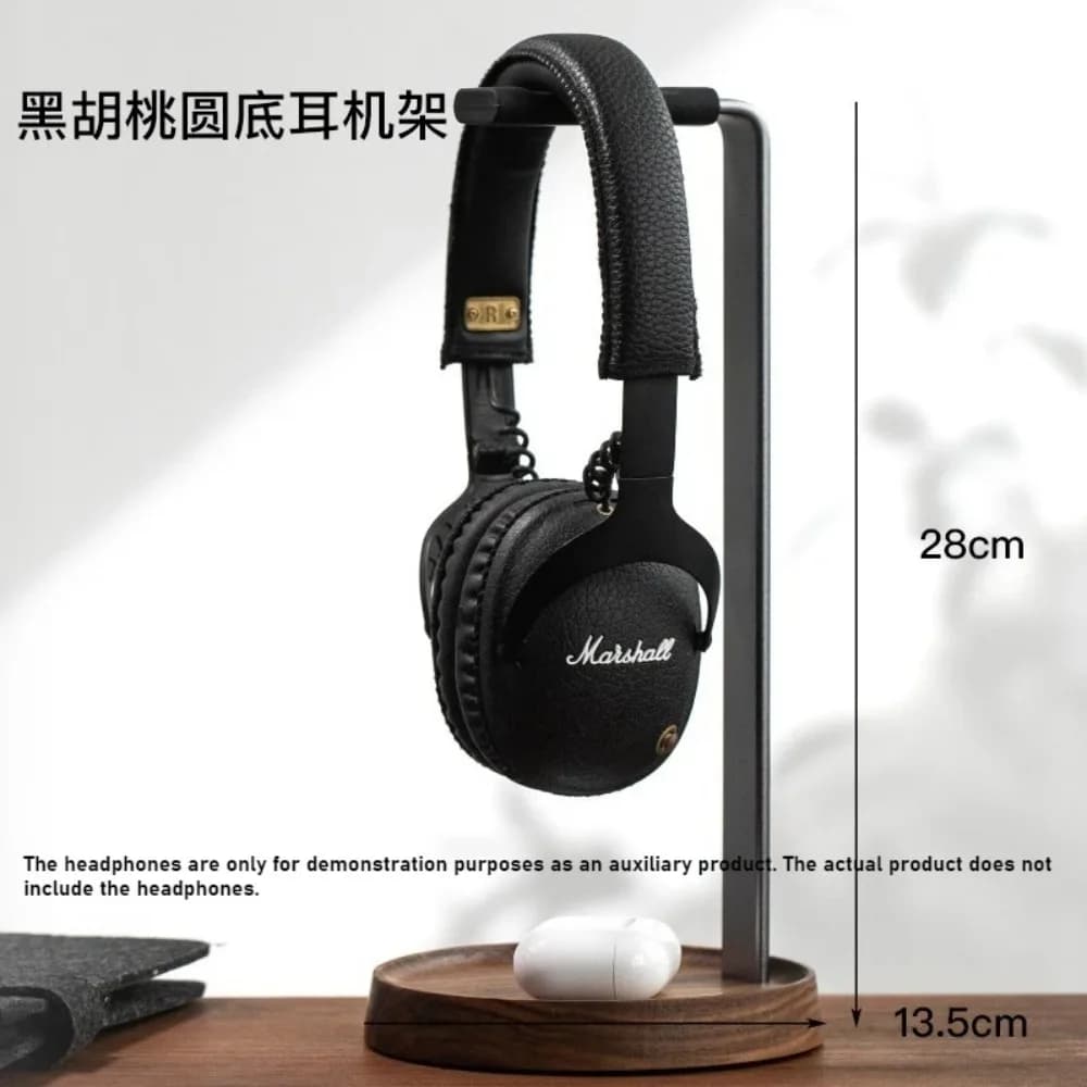 Supporto per cuffie Semplice e versatile in legno massello di noce/lega di alluminio, supporto per controller di gioco, accessori per gaming