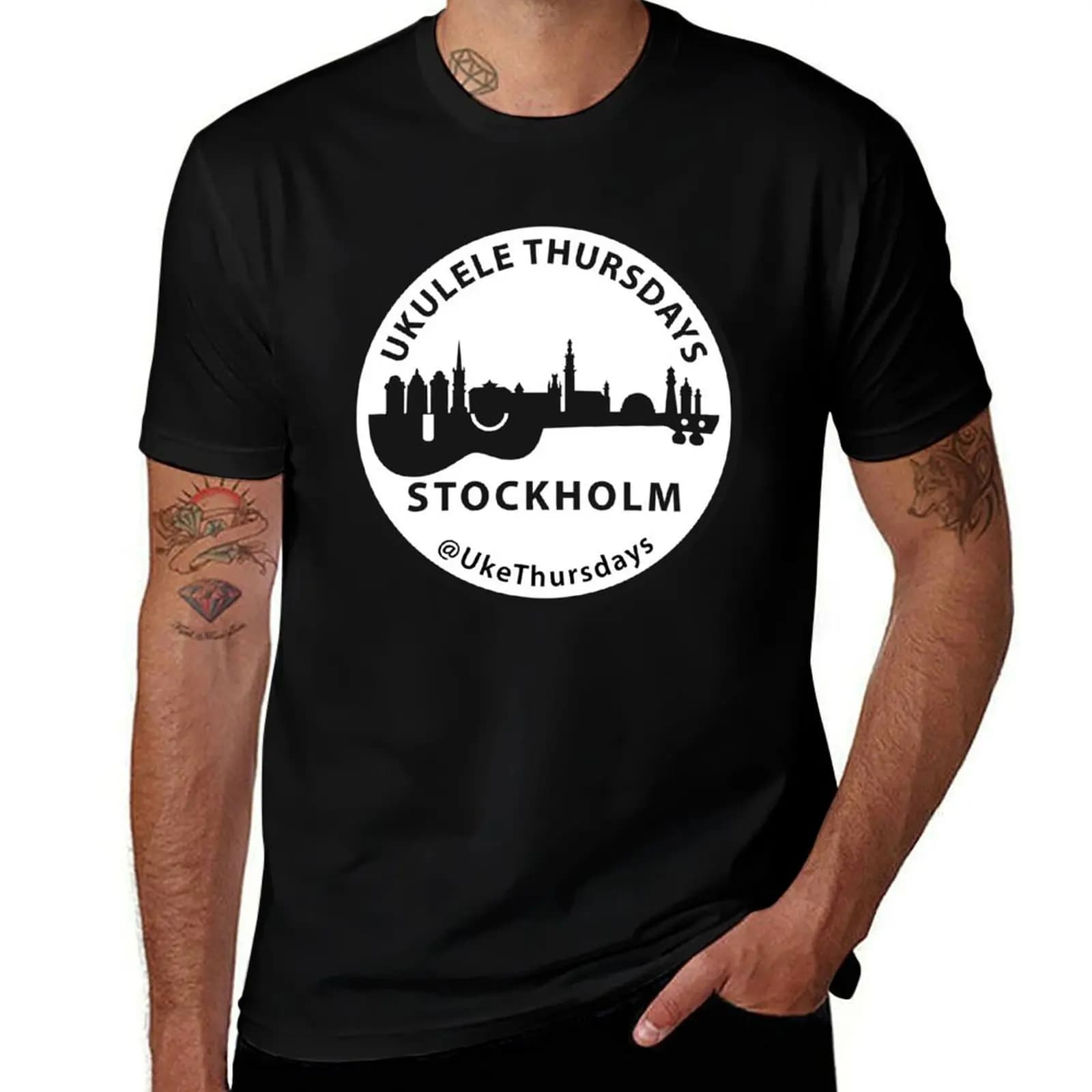 T-shirt Ukulele Thursdays, maglietta casual alla moda, streetwear