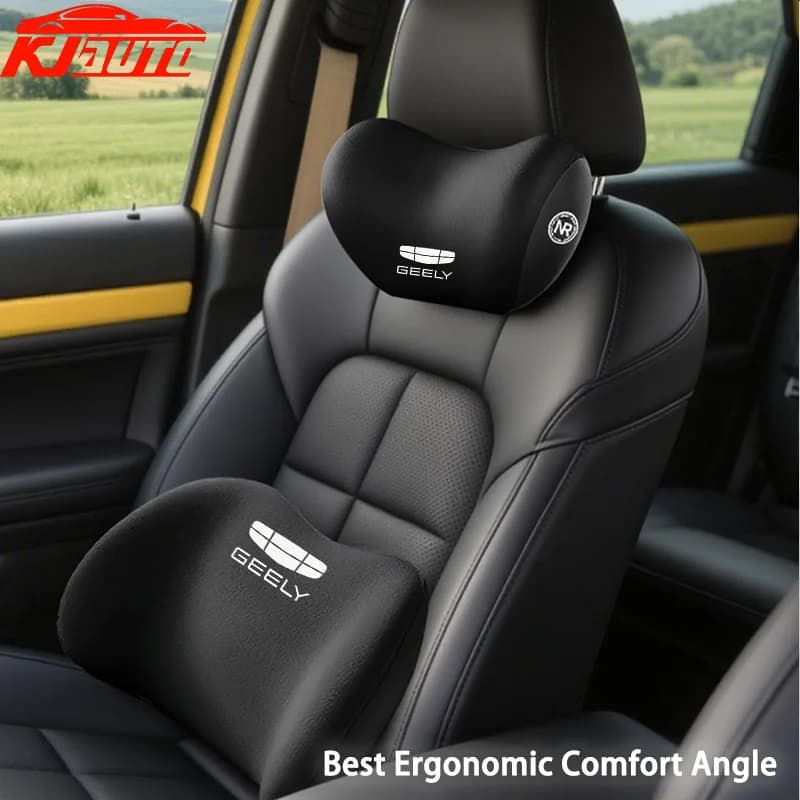 Car Memory Foam Neck Pillow Lumbar Support Backrest Cushion Car Headrest For Geely Coolray Tugella Atlas Emgrand Geometry Binrui