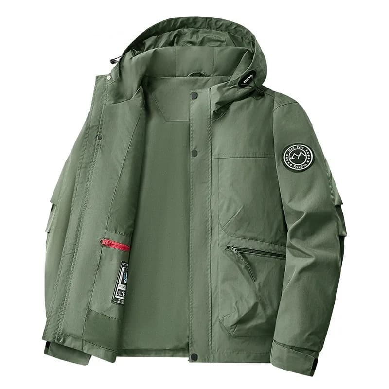 Thermal Winter Coat for Men Heavy Duty Warm Padded Jacket with Hood Windproof Loose Fit Outdoor Anorak for Cold Weather Fashion