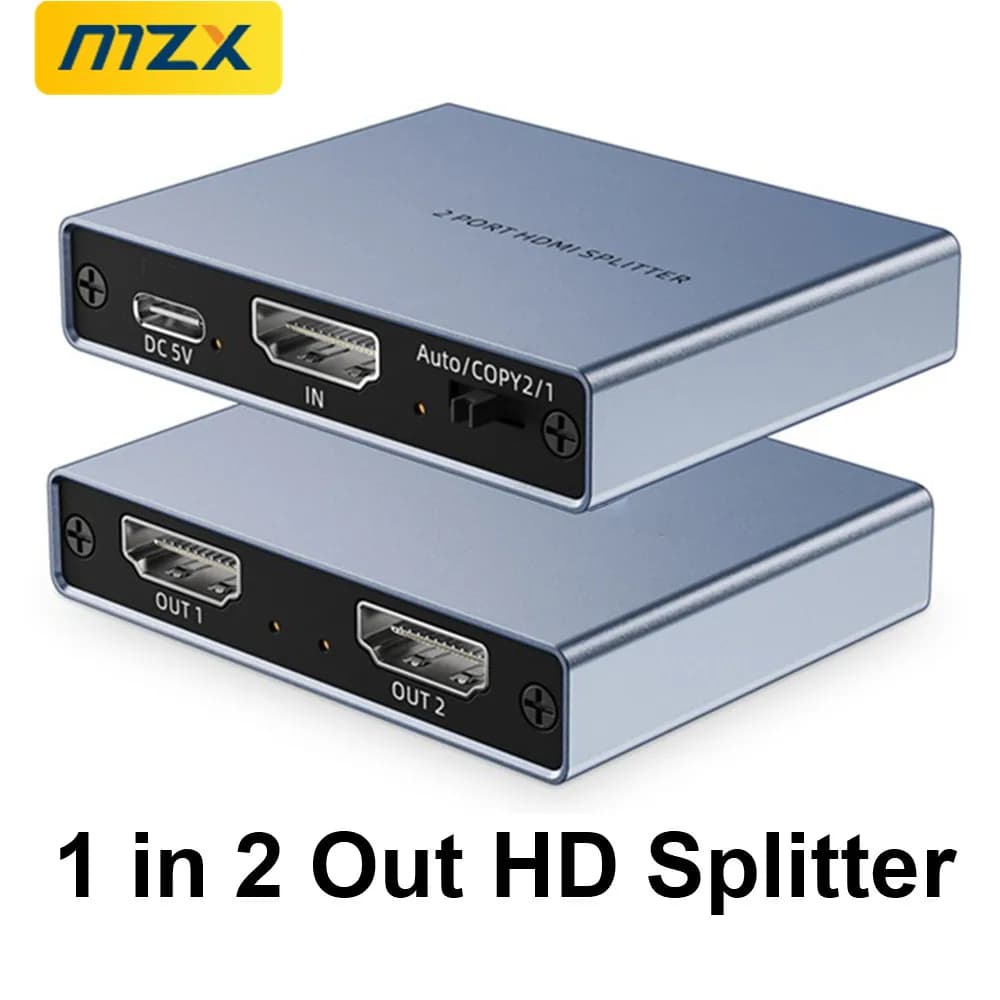 Splitter HDMI 1-in-2-out 4K 30Hz, Adattatore KVM 3D Full HD 1080P@60Hz in Lega di Alluminio, Accessori per PC e Laptop