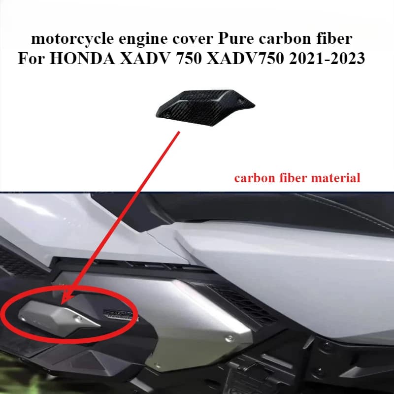 Copertura motore moto in fibra di carbonio pura per HONDA XADV 750 XADV750 2021-2023
