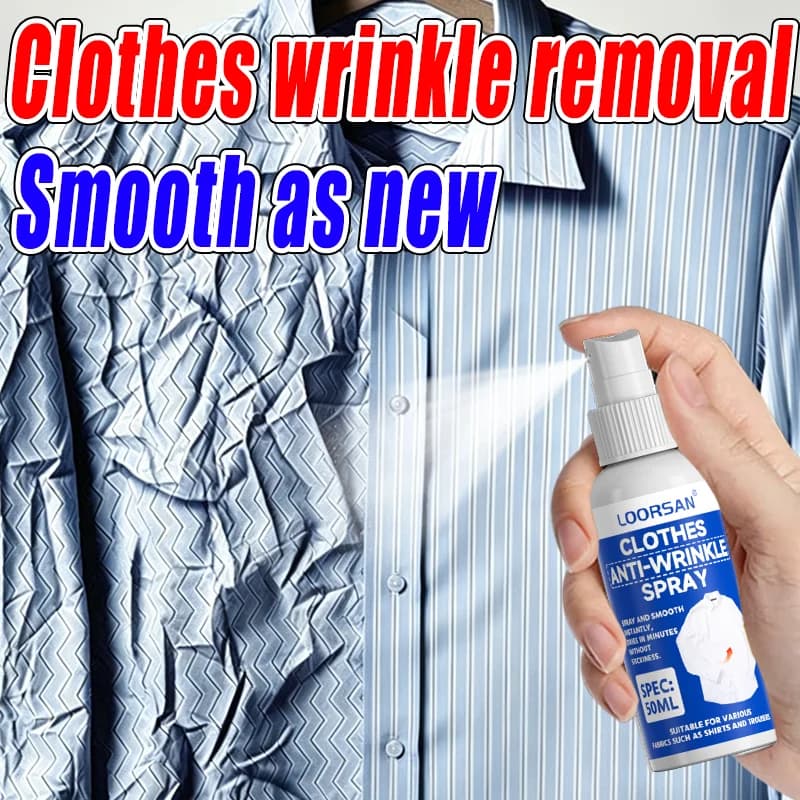 Spray antipiega per vestiti, rimuovi pieghe istantaneo senza ferro, spray portatile per tessuti lisci per camicie, pantaloni, biancheria, per viaggi e uso domestico