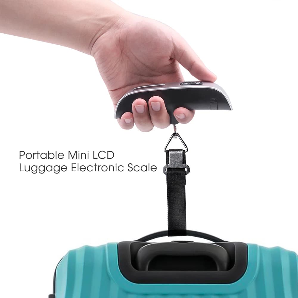 Bilancia digitale Lcd 50Kg x 10G bilancia elettronica da appendere per bagagli Portabal valigia da viaggio portatile bilancia per bagagli