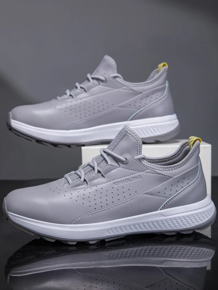 Scarpe da Golf per Uomo in Ultra-Pelle Traspirante, Comode e Leggere Calzature Sportive per Uomini