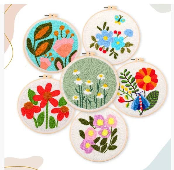 Handmade embroidery DIY poke embroidery material package Punch Needle&Rug Punch punching needle