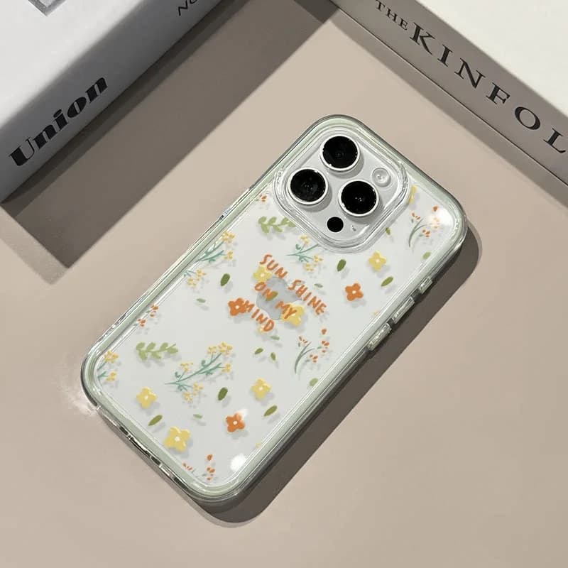 Custodia Morbida in Silicone Trasparente con Fiori e Lettere per iPhone 17 Pro Max, 15, 16, 14, 13, 12, 11 Pro, 17 Air, X, XS, XR, 16 Plus