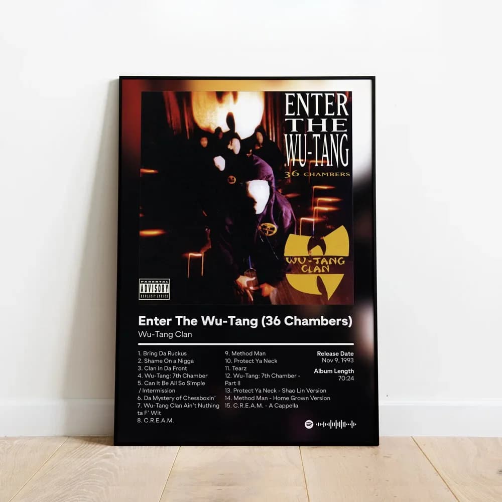 Poster Prints W-Wu-T-Tang Clan 36 Chambers Enter Music Album Cover Wall Art Picture Canvas Painting Living Room Home Decorati