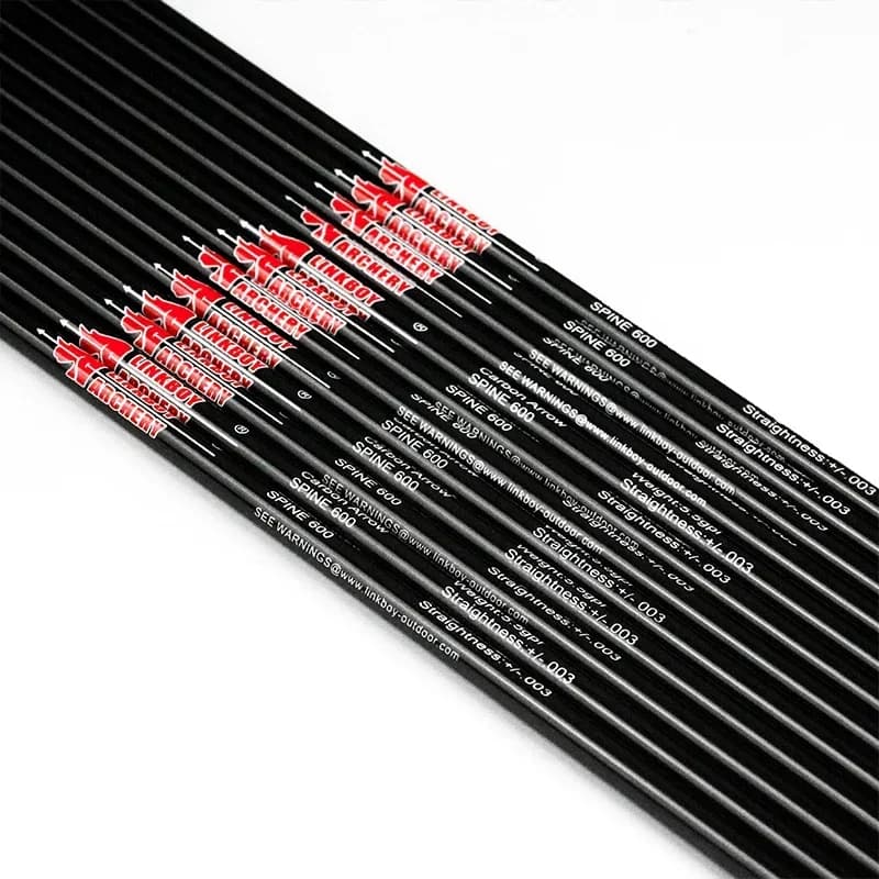 12 pezzi Linkboy Tiro con l'arco Frecce in carbonio Albero Sp300-800 ID6.2mm per arco tradizionale composto e frecce Accessori Caccia Tiro