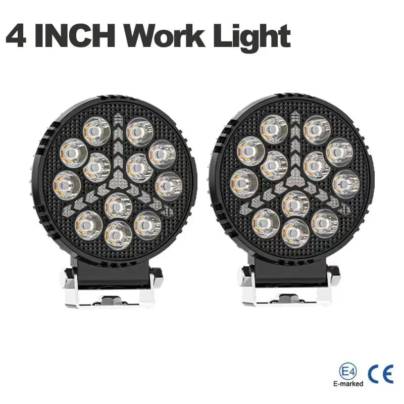 Faro da Lavoro Rotondo da 4 Pollici, Luci Diurne DRL, Fari Modificati per Veicoli Fuoristrada, ATV, SUV, 4X4, Fari Lampeggianti DC9-30V