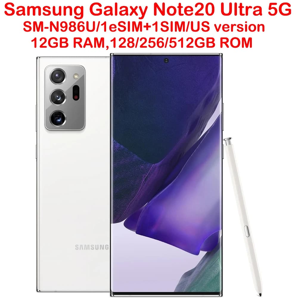Samsung Galaxy Note 20 Ultra 5G Smart Android Phone SM-N986U 6.9-inch Samsung Smartphone NFC 4500mAh 108MP US Version Unlocked