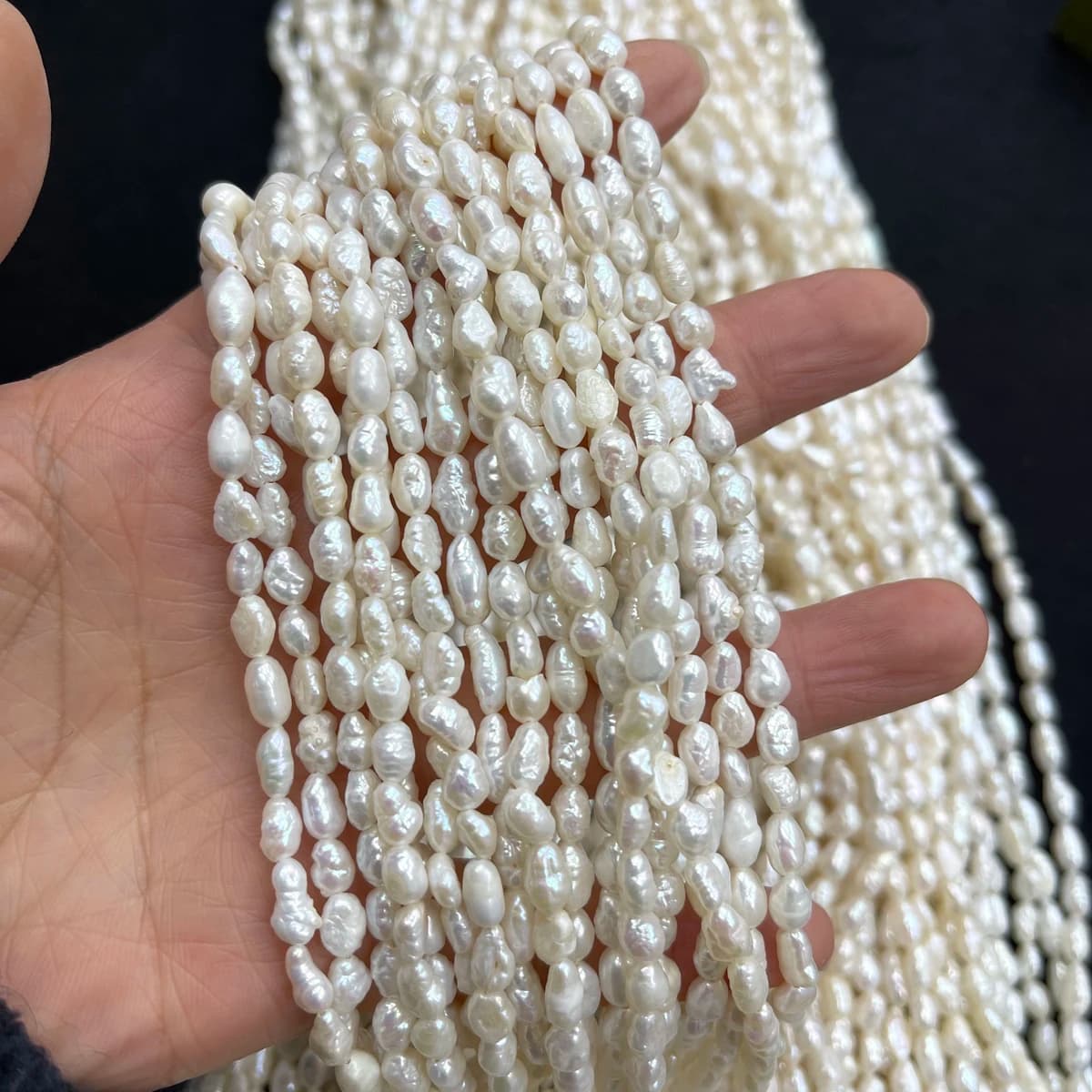 Perle d'acqua dolce naturali semilavorate dalla forma irregolare da 5-6 mm per la creazione di gioielli Accessori per braccialetti collana fai da te 36 cm