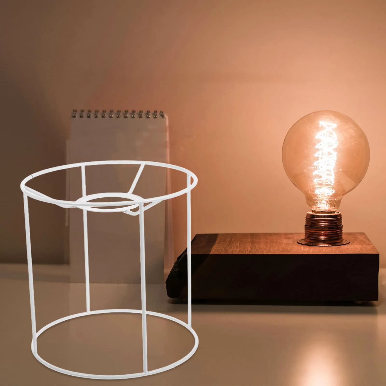Lampshade Holder Wire Frame DIY for Desk Lamp Chandelier Ceiling Light E27 Compatible Industrial Modern Lamp Shade Ring Frame