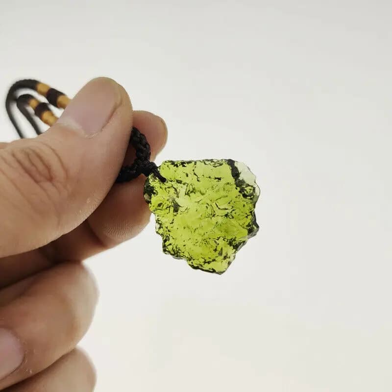 Guarigione Chakra della collana del pendente di impatto della Meteorite della Moldavite ceca verde naturale
