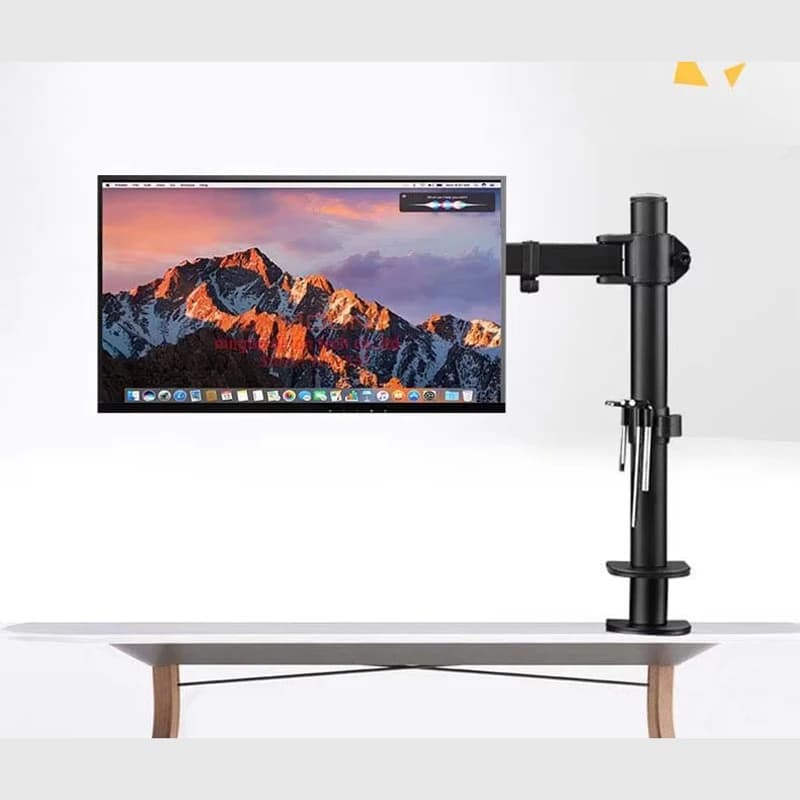 DL-M902-140 movimento completo ruota passacavo morsetto base in acciaio singolo 10 "-27" staffa da tavolo monitor doppio braccio supporto desktop 0-9,9 kg
