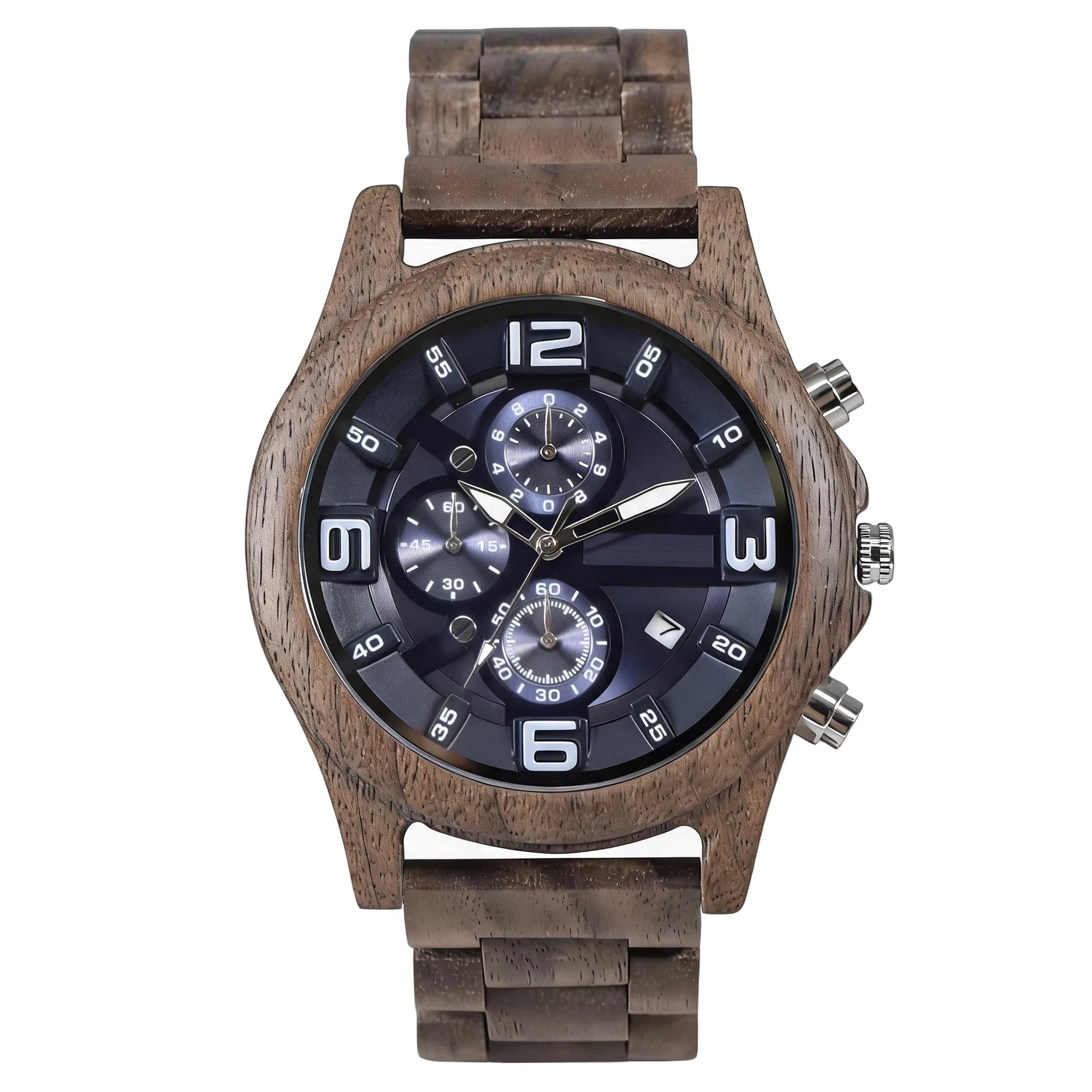 New Multifunctional Six-Needle Calendar Wooden Set Men's Quartz Watch Elegant Timepiece for Gentlemen