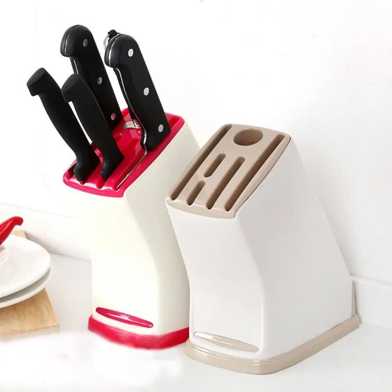 Portacoltelli Multifunzione in Plastica Resistente per Cucina, Organizzatore per Utensili con Drenaggio