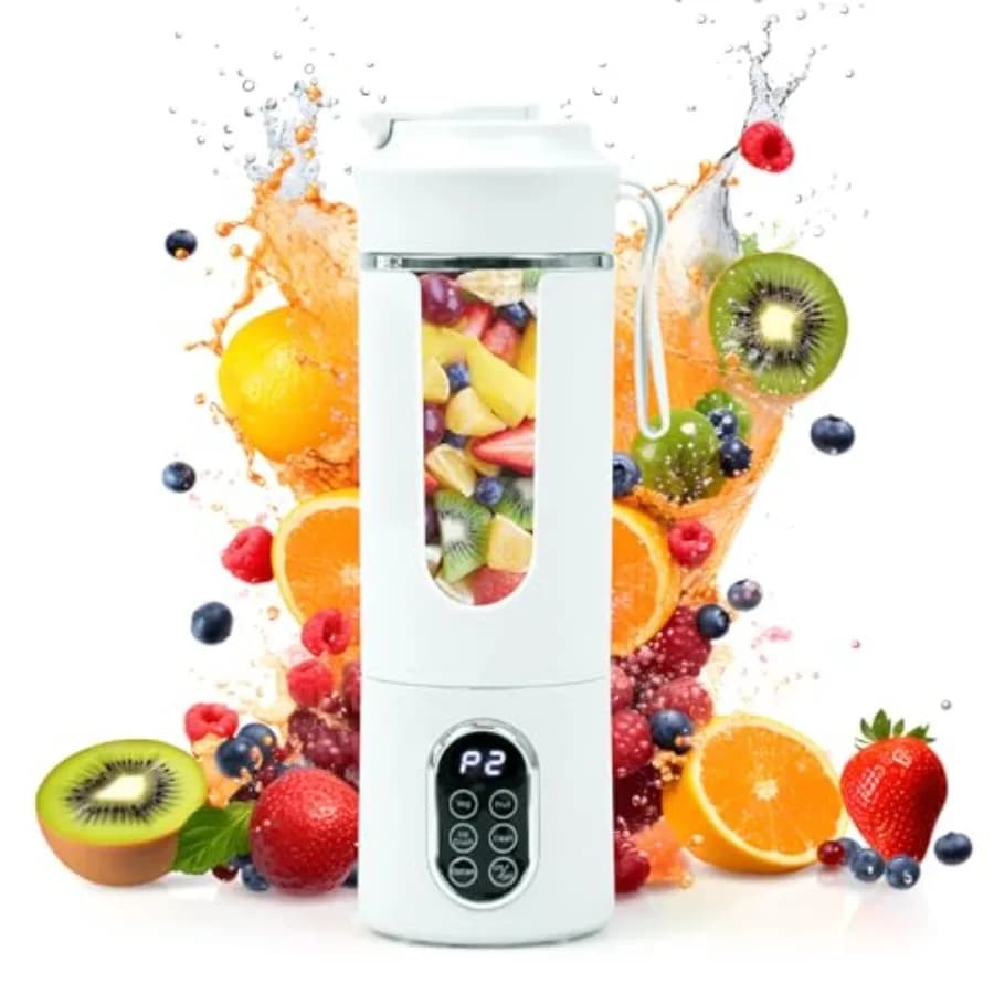 Frullatore Portatile da 530ML, Mini Frullatore Elettrico USB, Piccolo Frullatore Personale per Frullati e Smoothie, con Pulizia Automatica