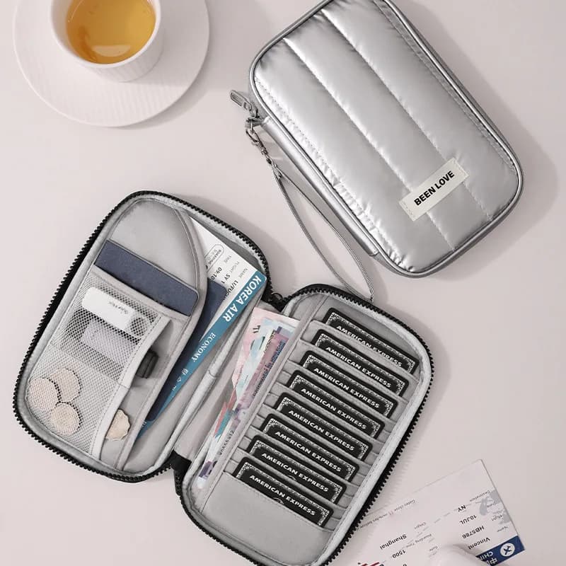 Portafoglio da viaggio per famiglia Porta passaporto Multi-tasche Organizzatore di documenti impermeabile Accessori da viaggio Porta carte