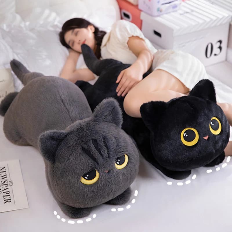 Nuovo simpatico peluche per gatti - adorabile cuscino a forma di gatto, coperta per dormire, bambola per abbracciare, regalo di compleanno per ragazze