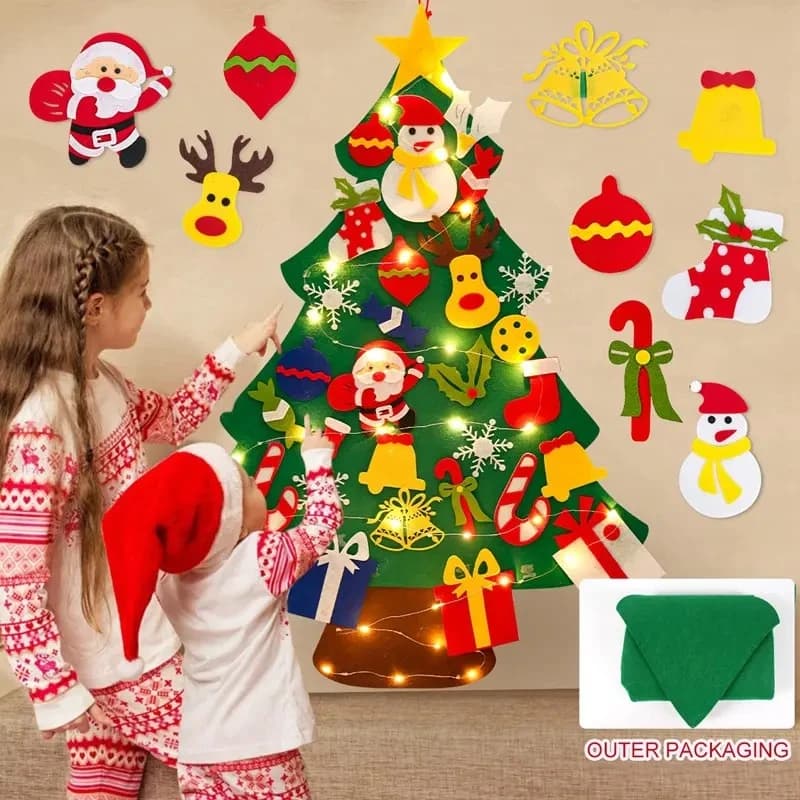 Albero di Natale in feltro fai-da-te con decorazioni natalizie leggere per la casa 2025 Navidad Ornamenti natalizi Natale Natal Noel Regali Capodanno 2026