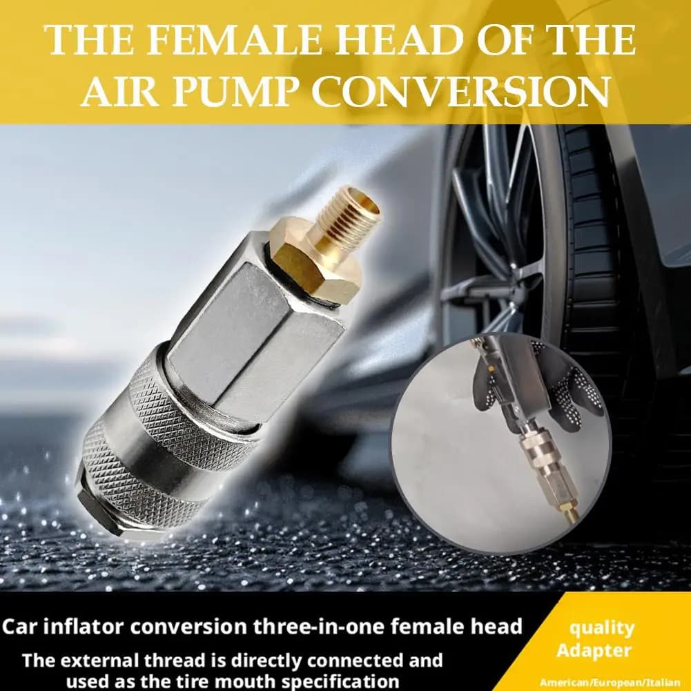 1pcs For Car Auto Air Pump Conversion Female Head Connector Adapter Accessories Tyre Wheel Tire Air Chuck Inflator Pump Val M1M2