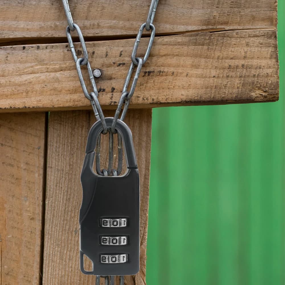 3 Digit Zinc Alloy Combination Lock Travel Suitcase Zipper Bag Backpack Padlock