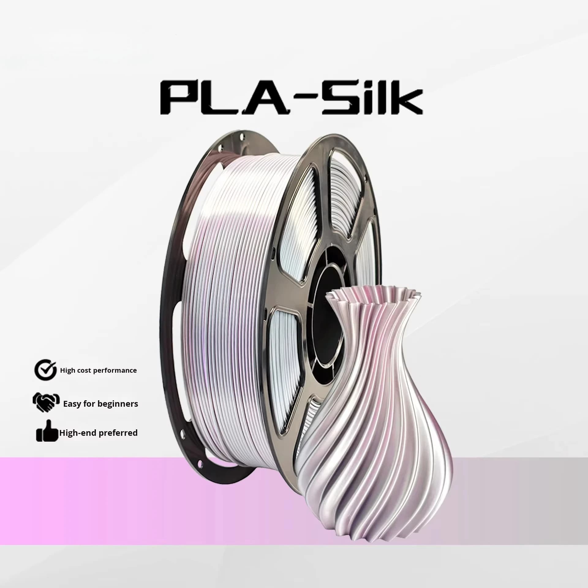 Pla 3D Printing Filament 1.75mm 1kg 3D Printing Supplies Pla Silk pink Silvery 3D Printing Material Silk Double Color