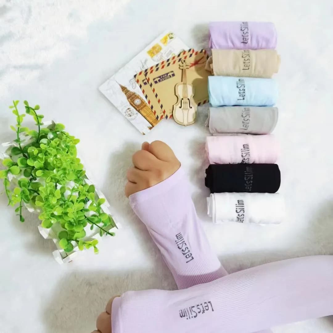Sunscreen ice sleeves boxed solid color sleeves running men's cycling ultraviolet arm guards mosquito repellent gloves ice thin