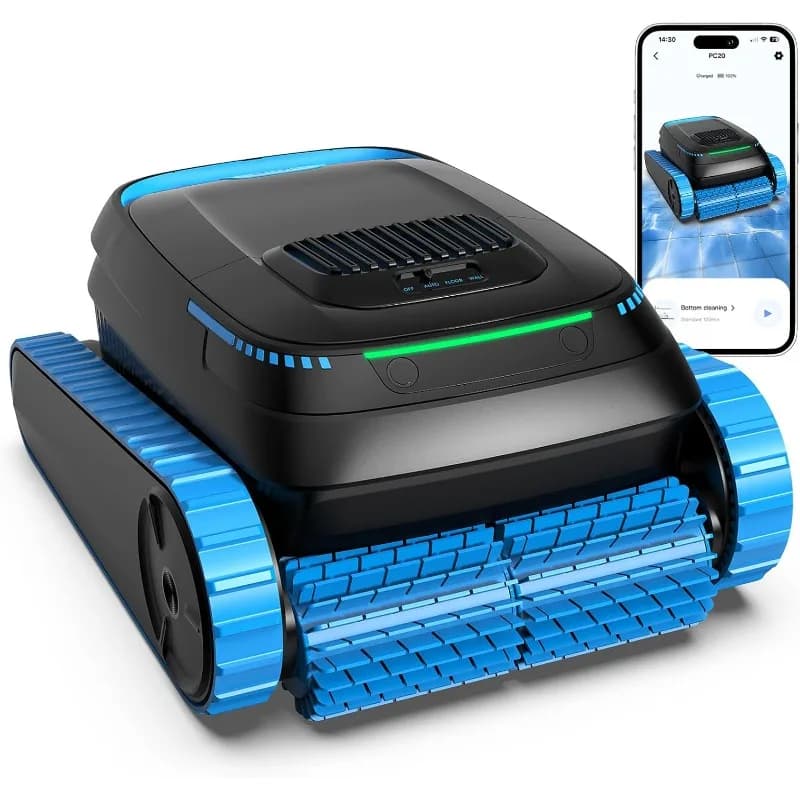 Cordless Robotic Pool Cleaner, Pool Vacuum Robot for Inground & Above Ground Pools, 5000GPH Suction, Smart Navigation