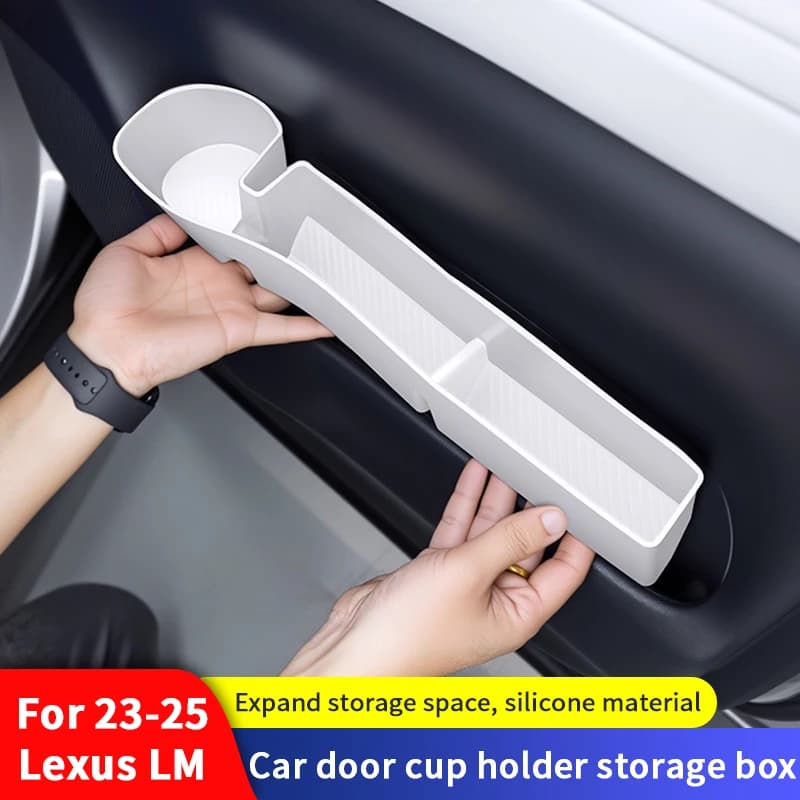 QHCP Porta Auto Portabicchieri Scatola di Immagazzinaggio In Silicone Porta Anteriore Slot Cup Organizer Adatto Per Lexus LM 2023-2025 Accessorio Interno