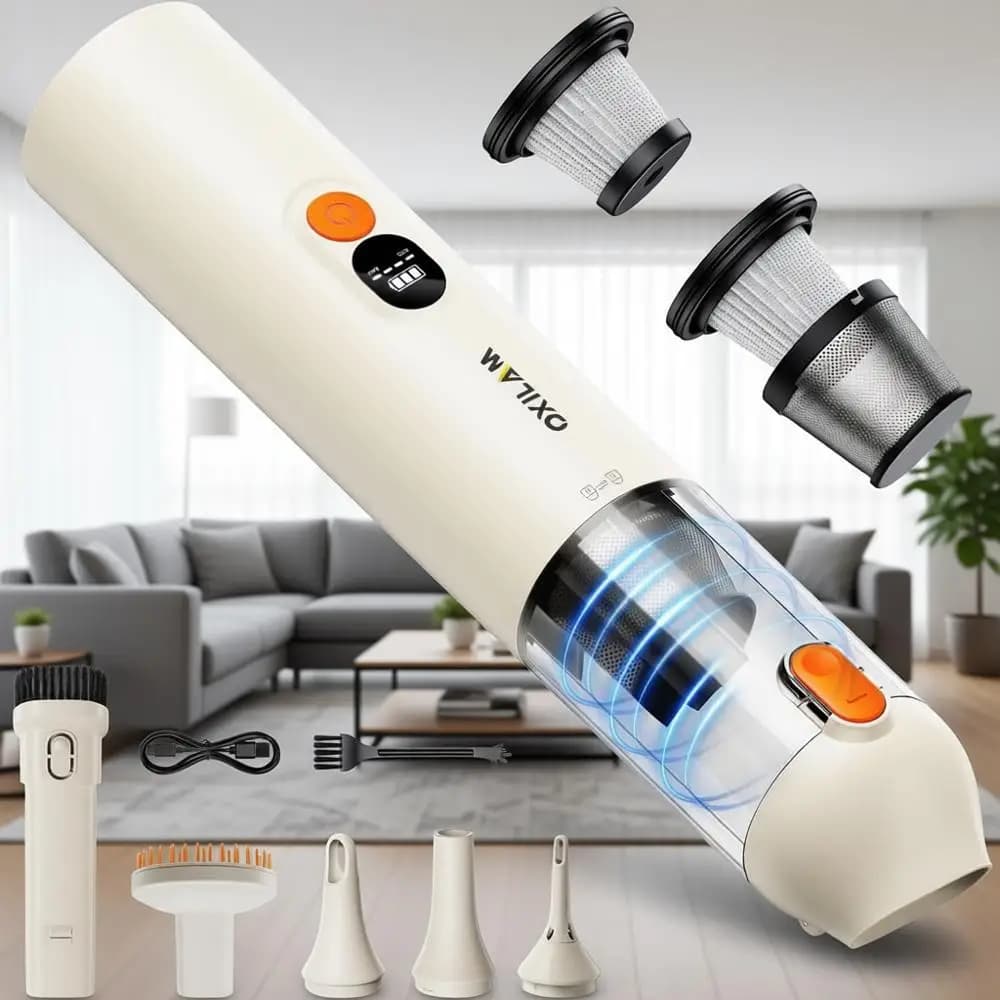 Aspirapolvere portatile senza fili da 14000PA ad alta potenza, soffiante e aspirante 2 in 1, autonomia fino a 30 minuti, piccolo aspirapolvere per la casa