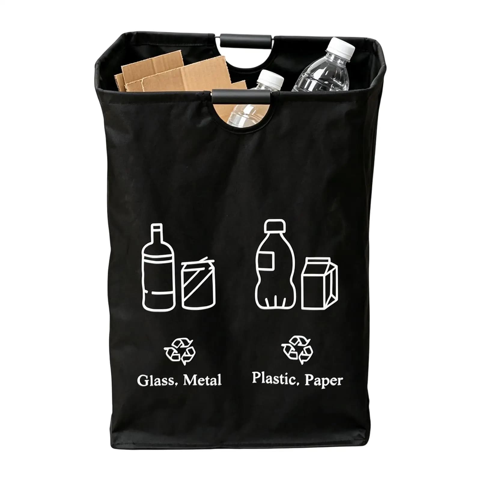 82L Trash Can Foldable Recycle Bin Oxford Cloth Waterproof Container For Paper Cardboard Bottles Waste Sorting Collection
