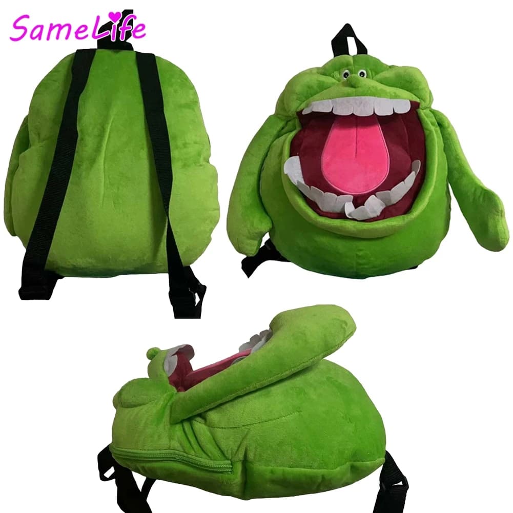 Green Ghost Slimer Backpack Cosplay Fantasy Bag Movie Buster Costume Accessories Coat Halloween Boys Men Role Game Prop Gift